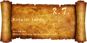 Kotsis Teréz névjegykártya